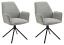 byLIVING Esszimmerstuhl Blair 2er-Set Grau Schwarz Drehbar Bild 2