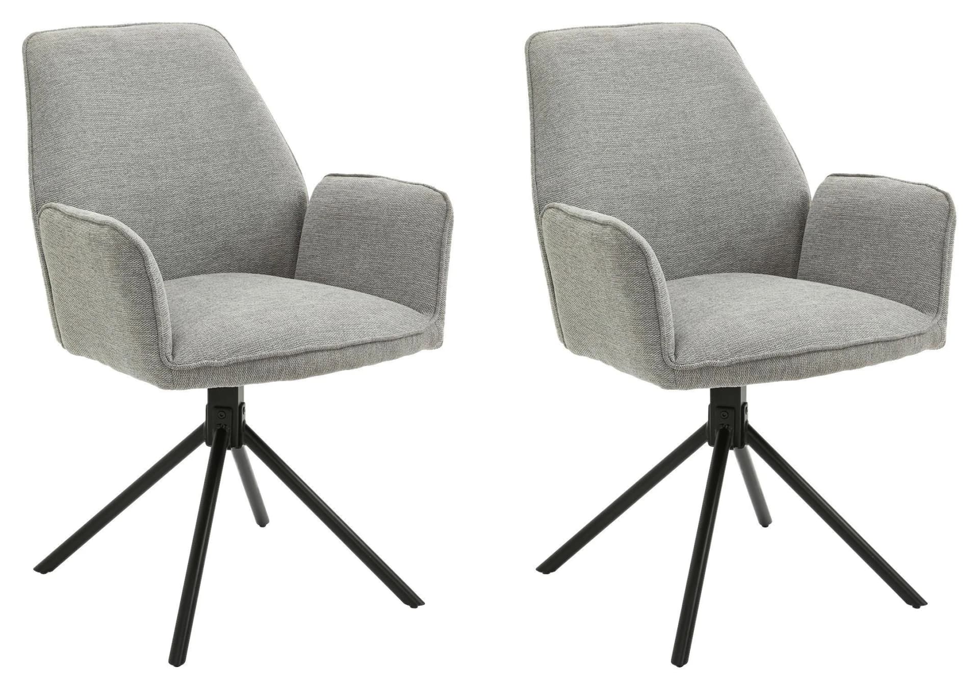 byLIVING Esszimmerstuhl Blair 2er-Set Grau Schwarz Drehbar - Bild 2