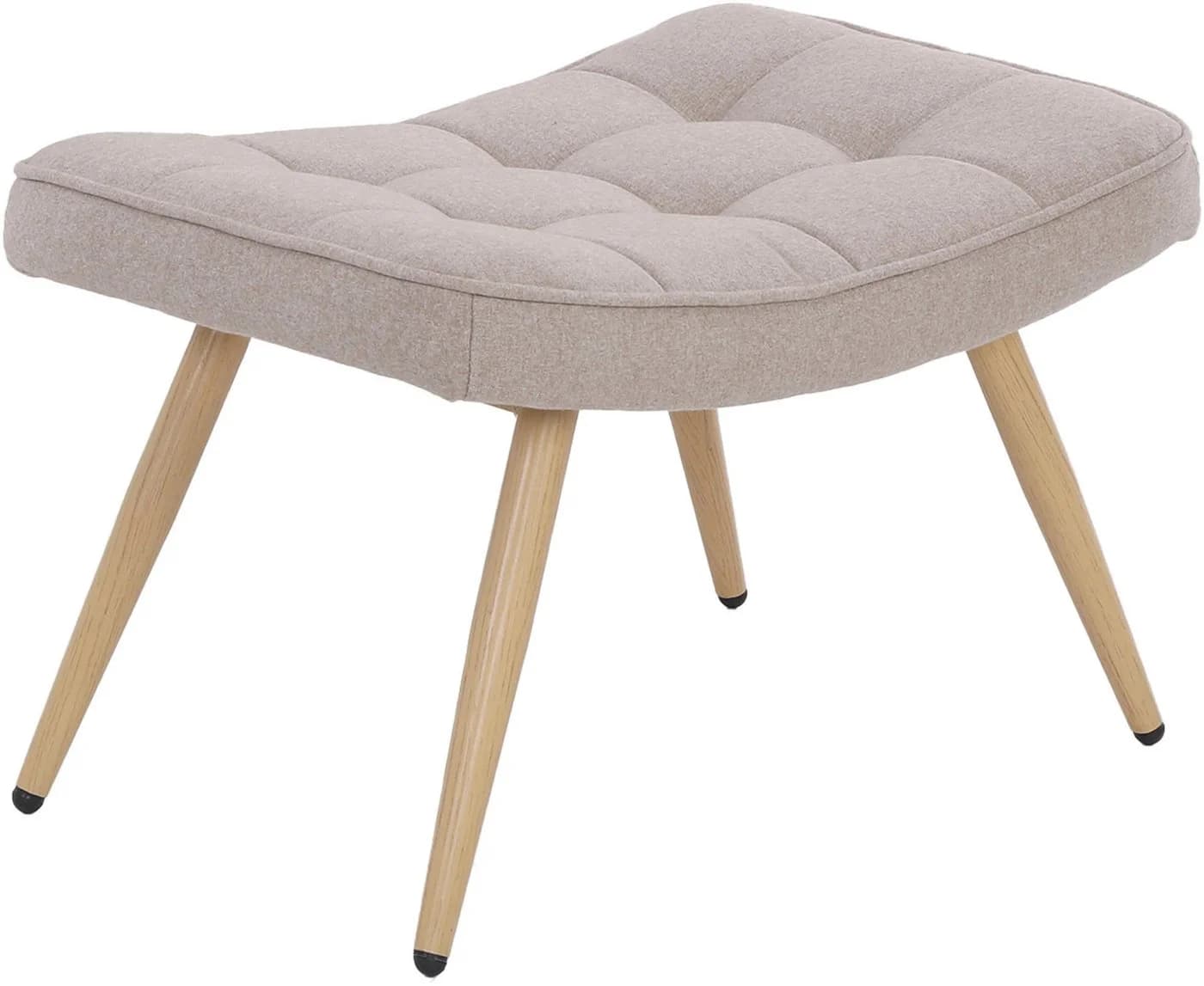 byLIVING Fußhocker UTA Webstoffbezug Sandfarben - Bild 2