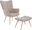 byLIVING Fußhocker UTA Webstoffbezug Sandfarben Bild 5