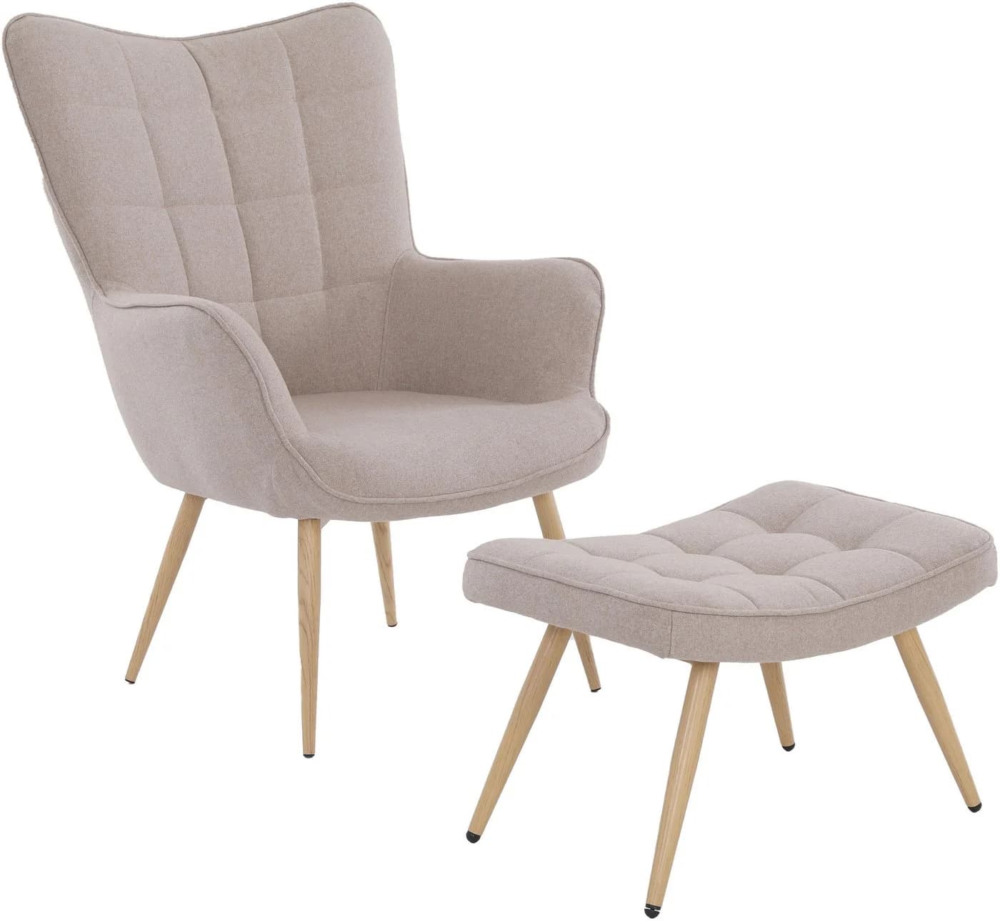 byLIVING Fußhocker UTA Webstoffbezug Sandfarben - Bild 5
