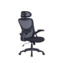 BYLIVING Bürostuhl Flex Schwarz mit Synchronmechanik und Kopfstütze Bild 1