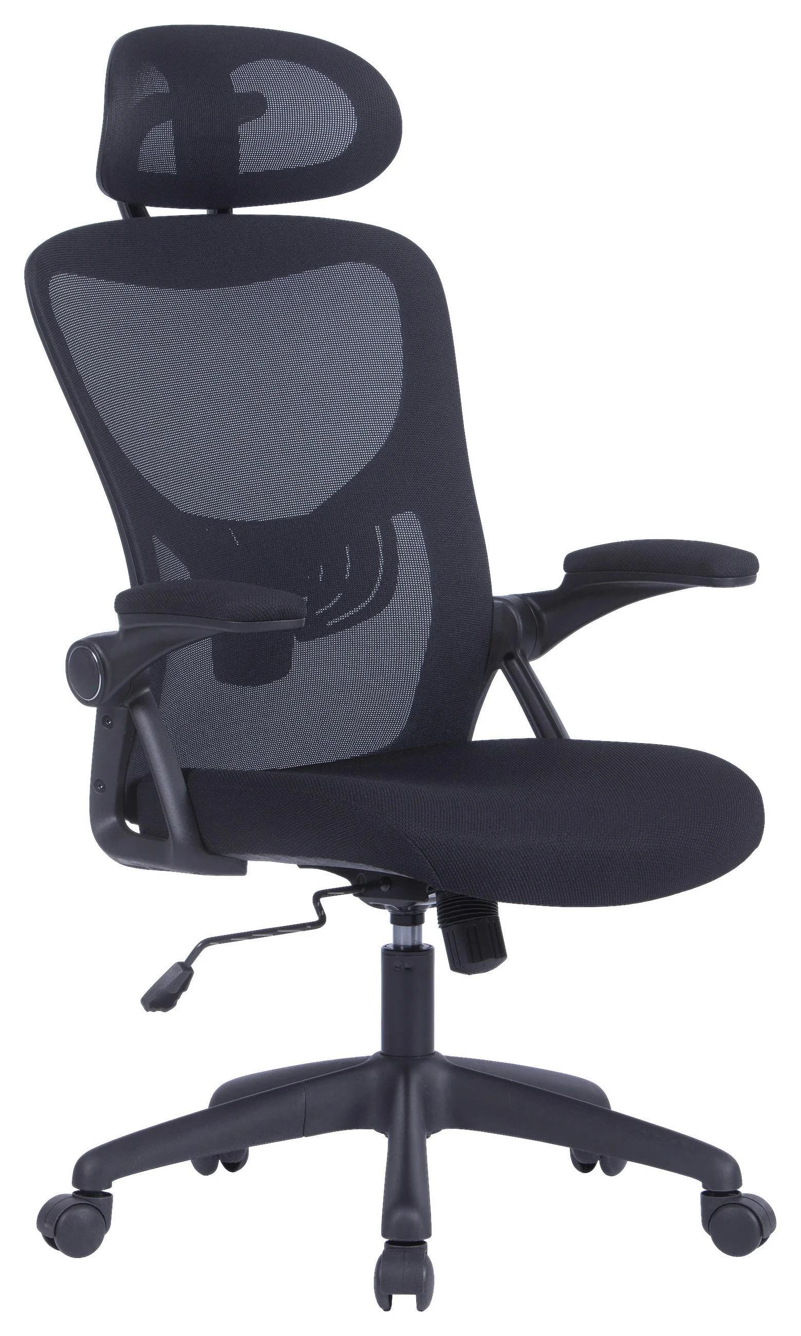BYLIVING Bürostuhl Flex Schwarz mit Synchronmechanik und Kopfstütze - Bild 2