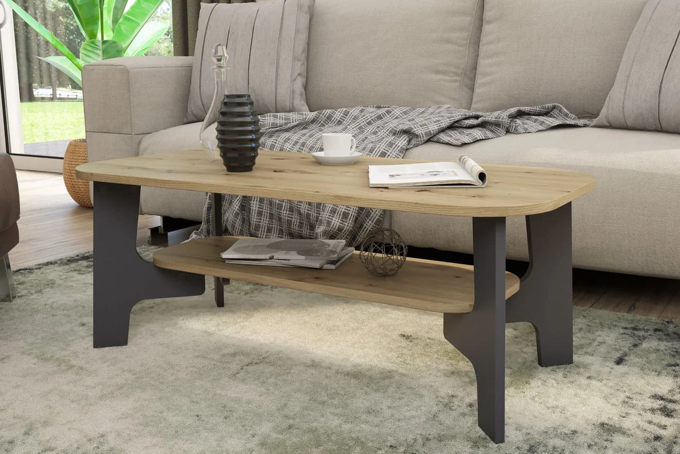 byLIVING Couchtisch JONNY Artisan Eiche Anthrazit - Bild 2