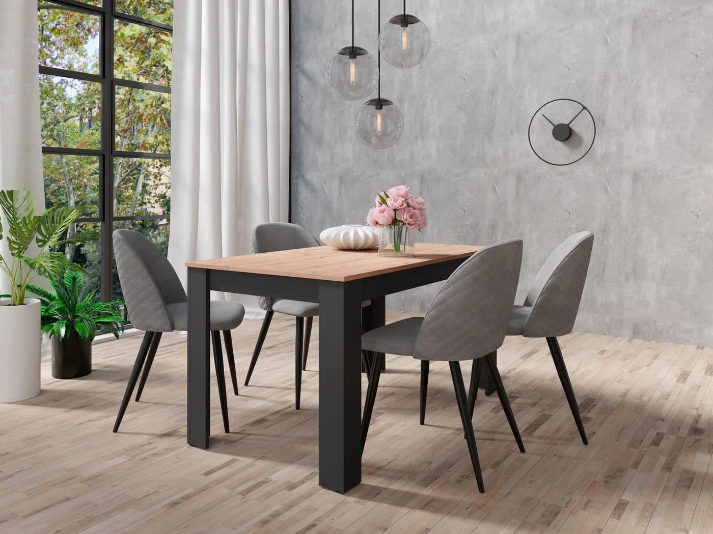 byLIVING Esstisch Nori Anthrazit Eicheoptik 120cm - Bild 3