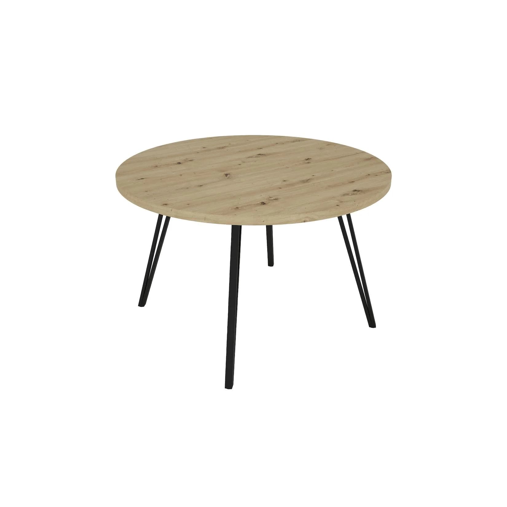byLiving Esstisch Marta Rund 120cm Artisan Eiche Schwarz