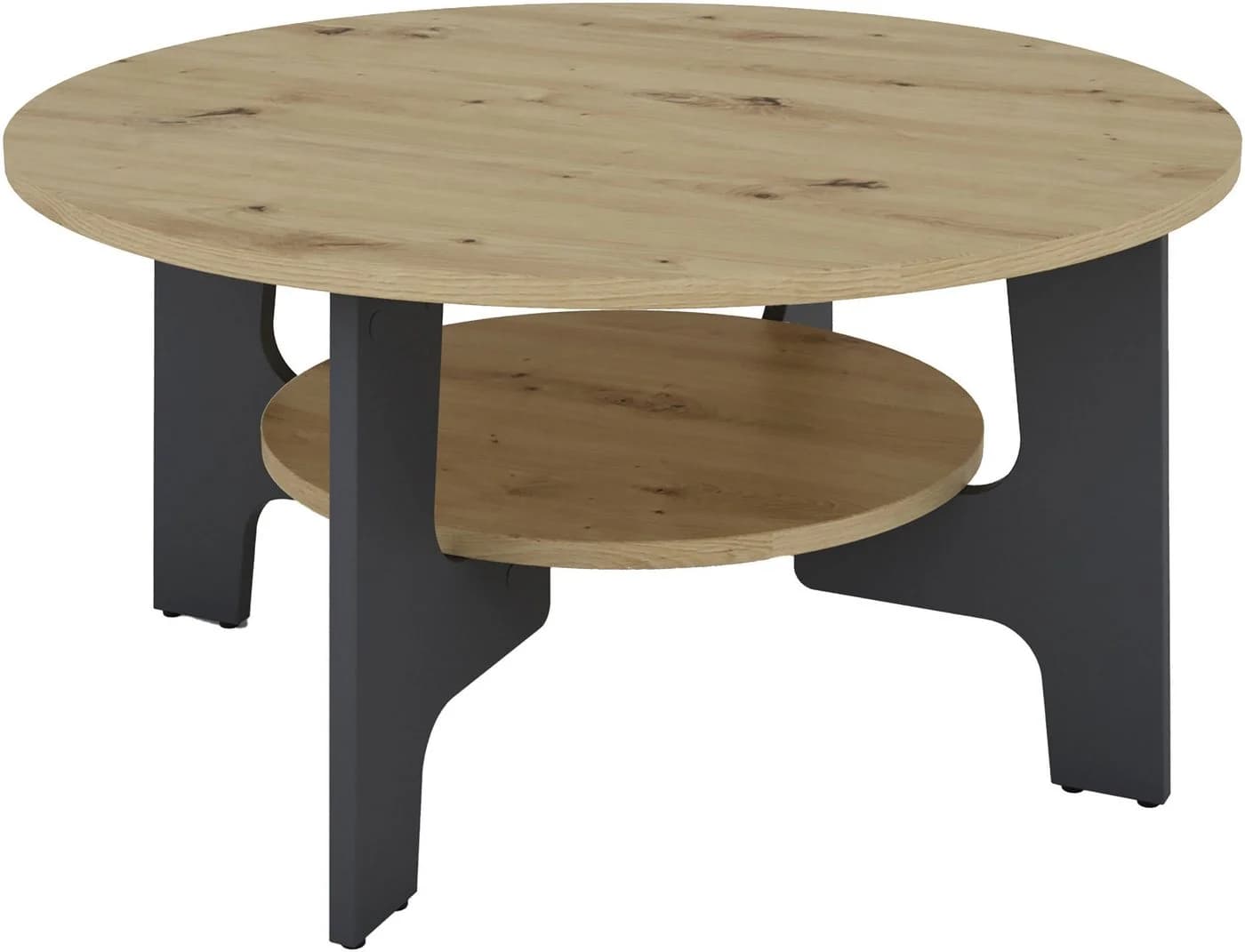 byLIVING Couchtisch Jonny Eiche-Optik Anthrazit mit Ablageboden - Bild 3