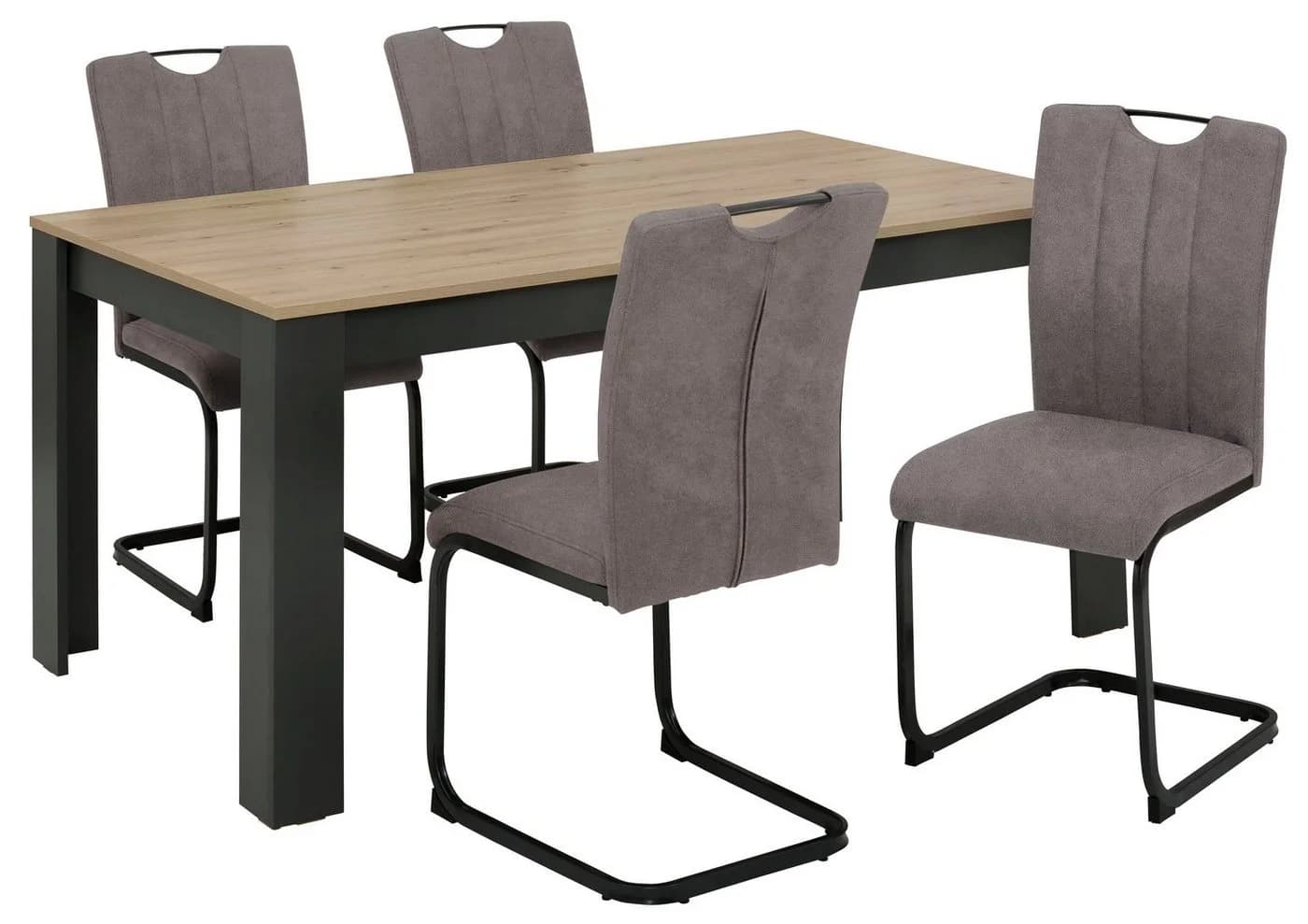 HOME AFFAIRE Essgruppe Napoli 5-tlg. Grau Anthrazit Holzwerkstoff