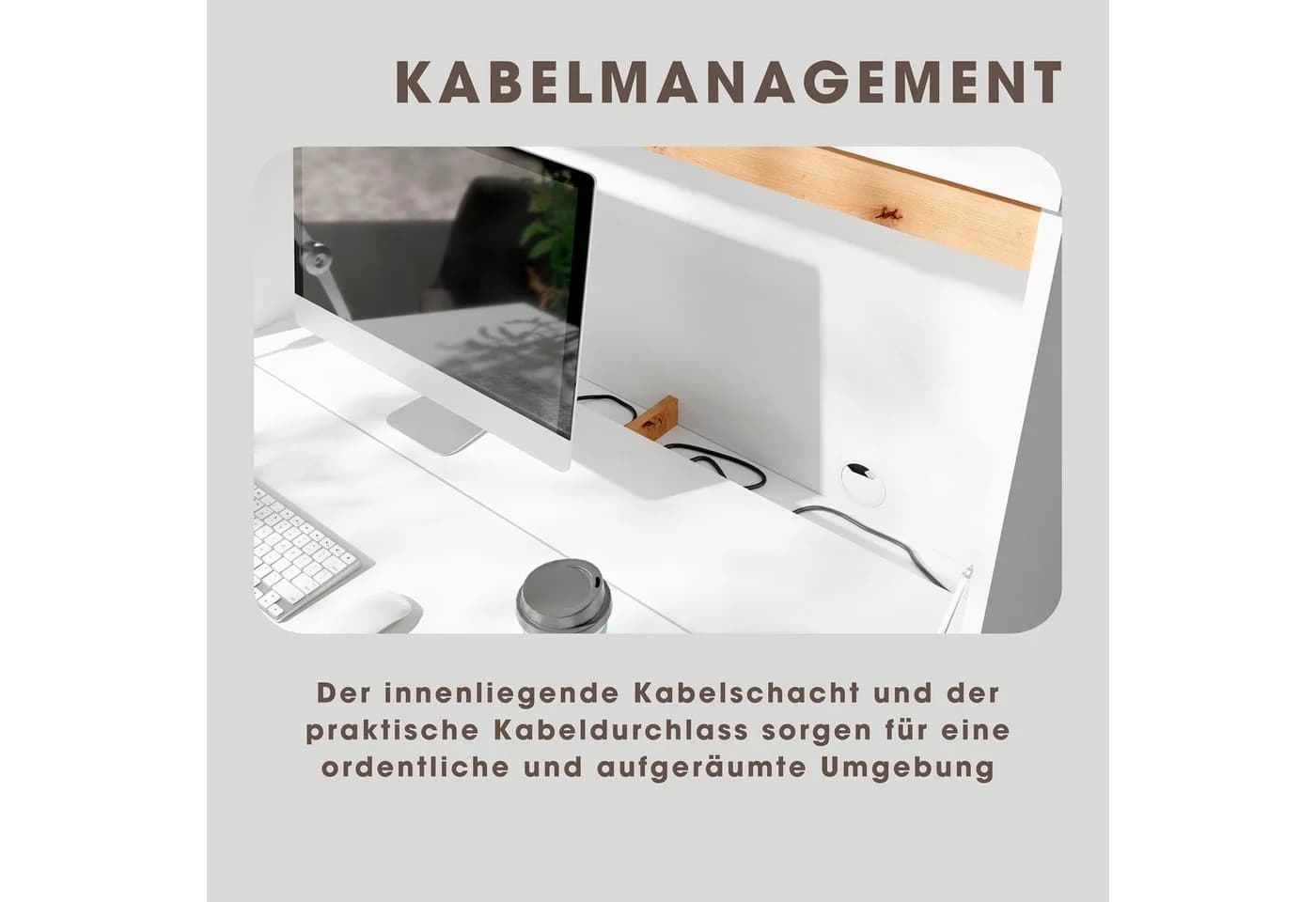Sekretär BYLIVING Valentin Weiß Eiche Klappfunktion - Bild 5