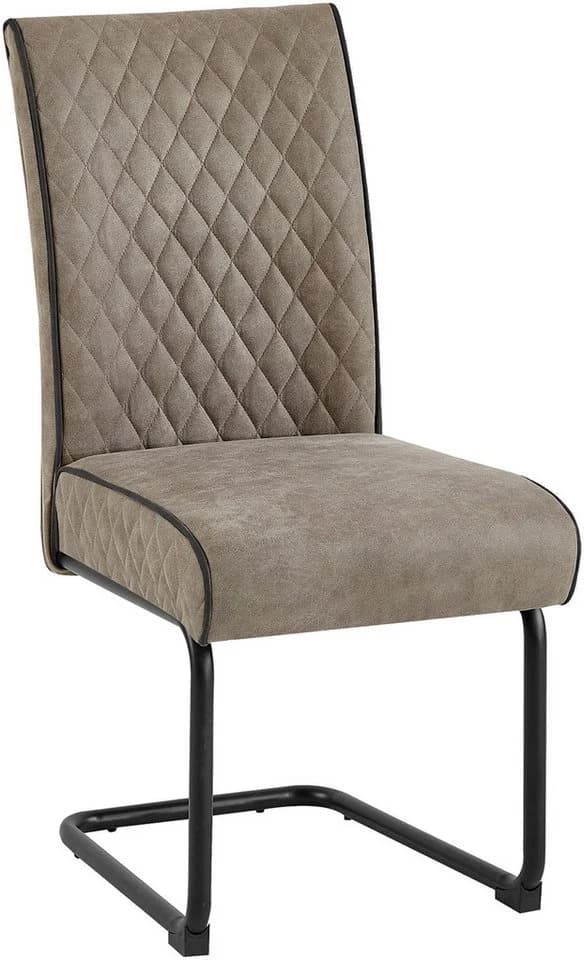 byLIVING Freischwinger MARIA-XXL 2er-Set Taupe Schwarz Metall