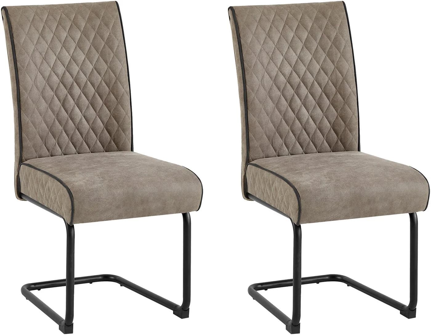 byLIVING Freischwinger MARIA-XXL 2er-Set Taupe Schwarz Metall - Bild 2