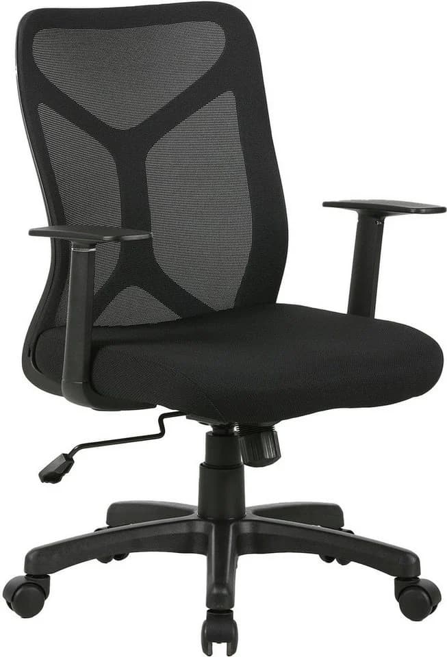 byLIVING Drehstuhl Bone Schwarz Moderner Bürostuhl mit Synchronmechanik - Bild 3