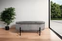 byLIVING Hockerbank Nova mit Stauraum Grau Samt Bild 2