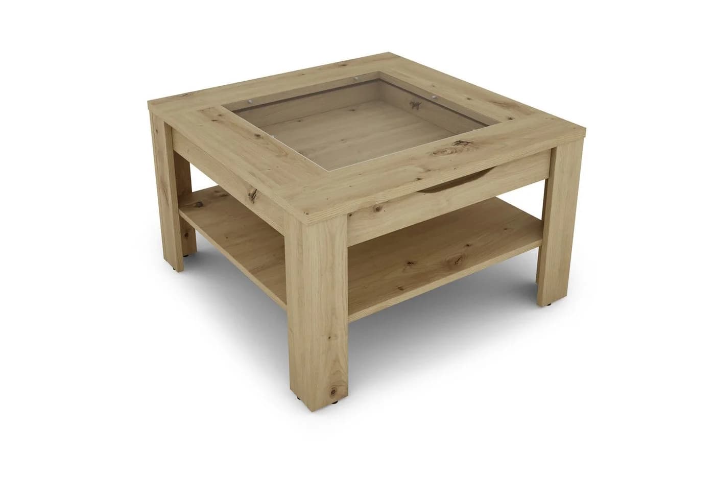 byLIVING Couchtisch RALPH 67 cm Artisan Eiche Glaseinsatz - Bild 4