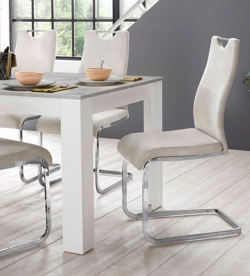 HOME AFFAIRE Milano Esszimmerstuhl Beige Vintage Microfaser