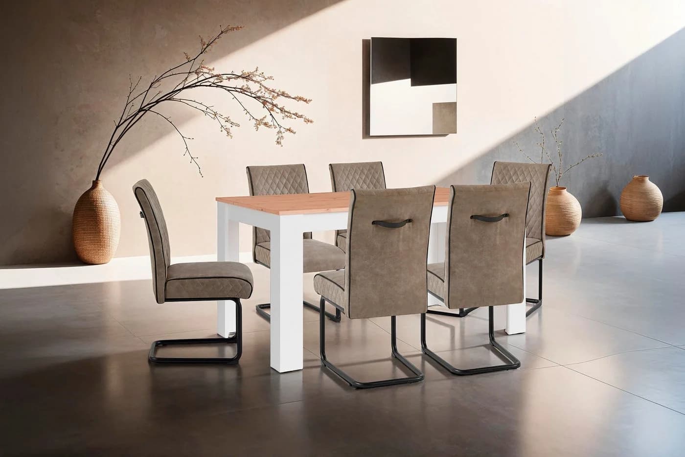 byLIVING Esstisch Nori Weiß Eicheoptik Modern - Bild 4