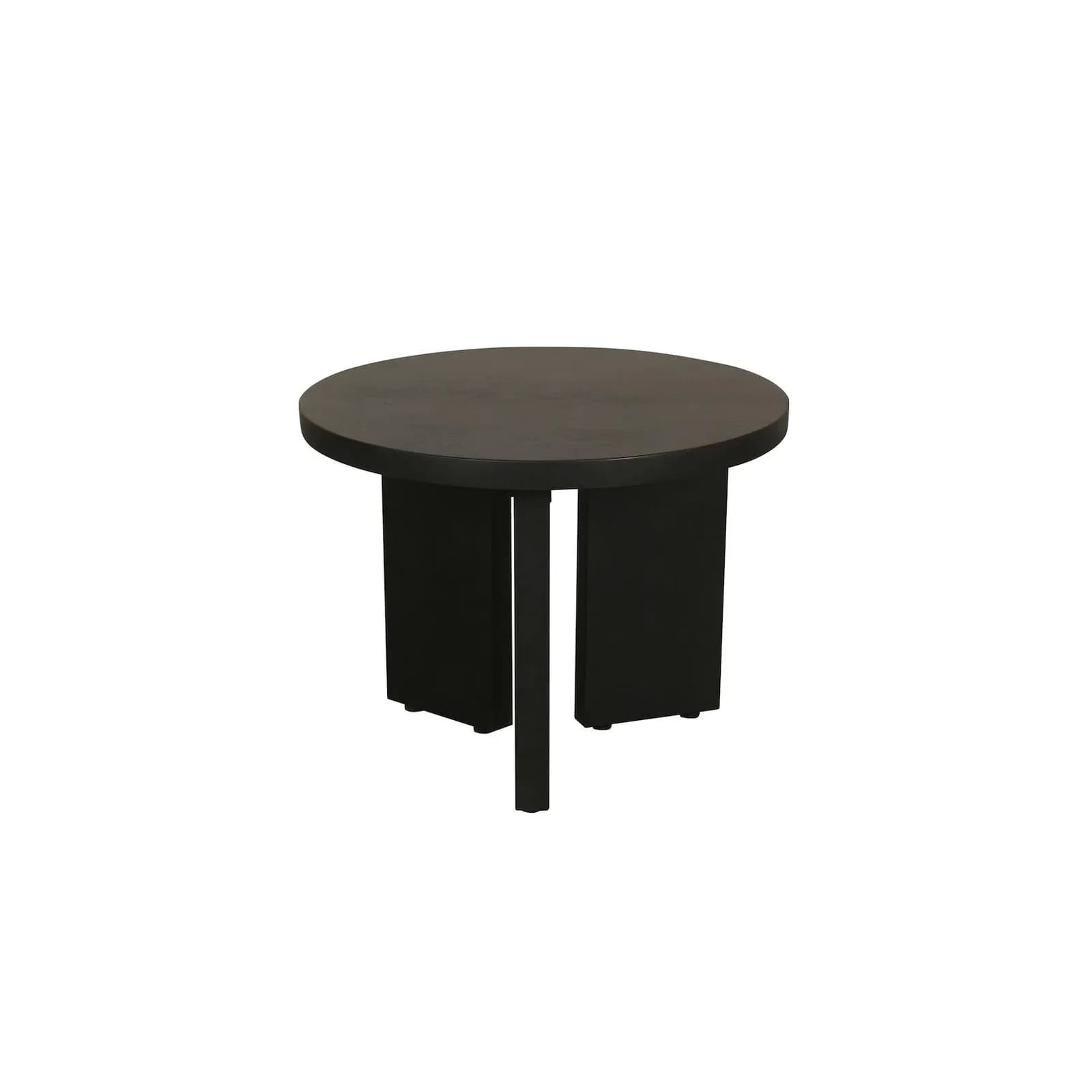 byLIVING Beistelltisch Round Schwarz Massivholz Akazie