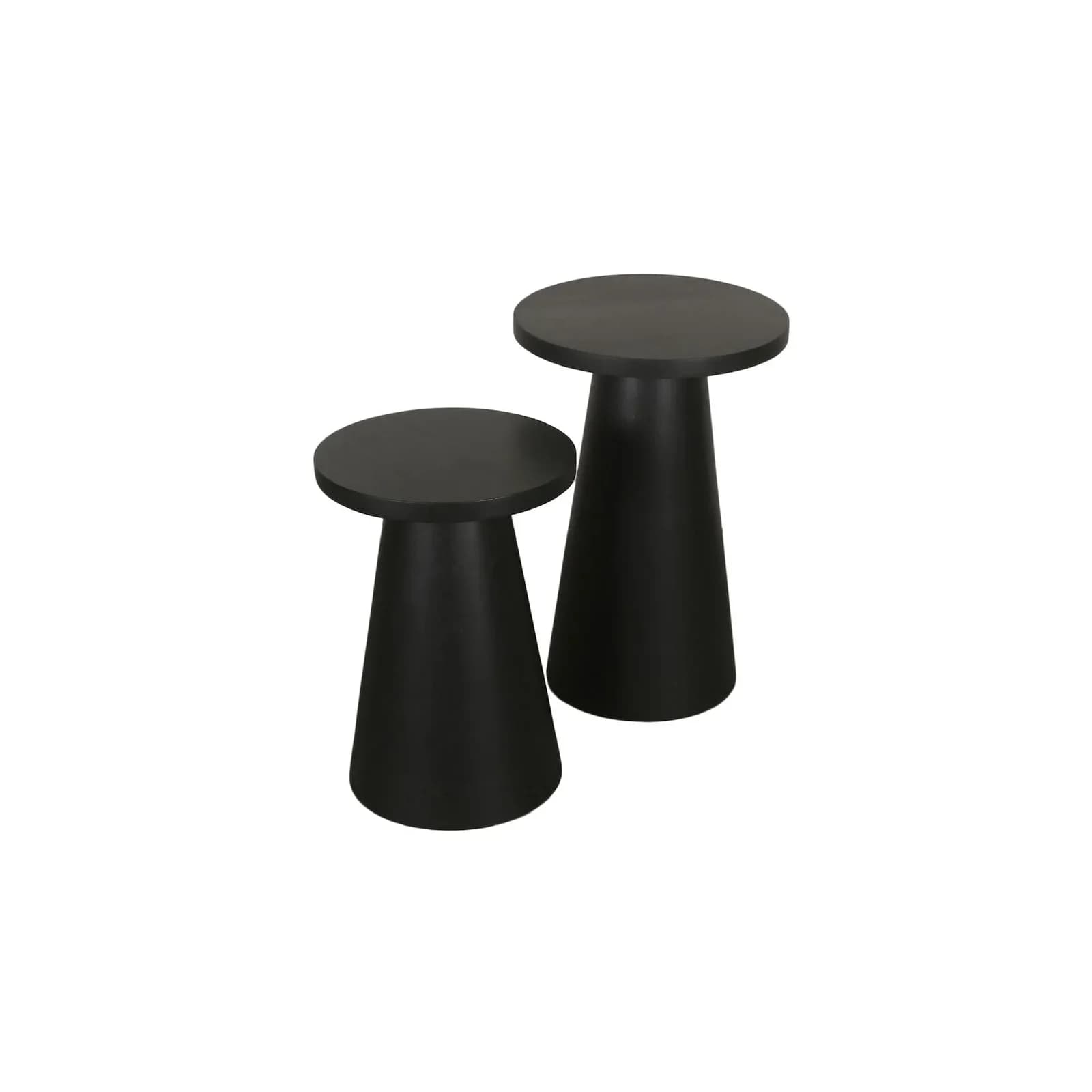 ByLiving Beistelltisch Cone Schwarz Massivholz Rund