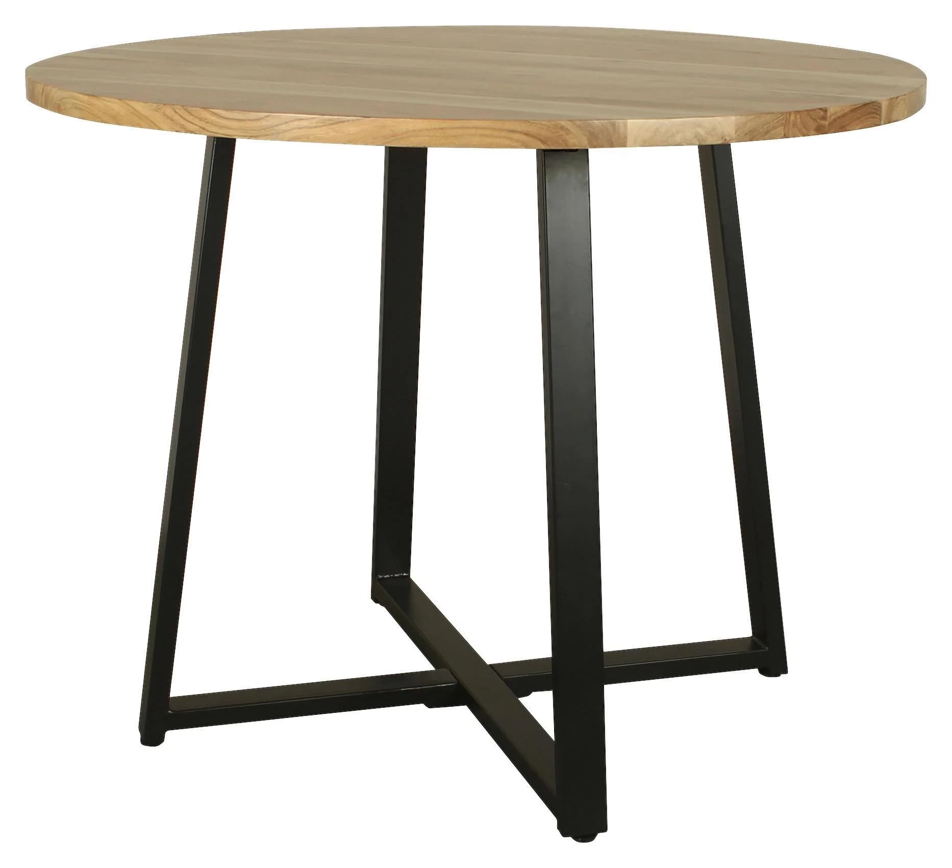 byLiving Esstisch Arrow Rund Massivholz Akazie Natur Schwarz - Bild 2