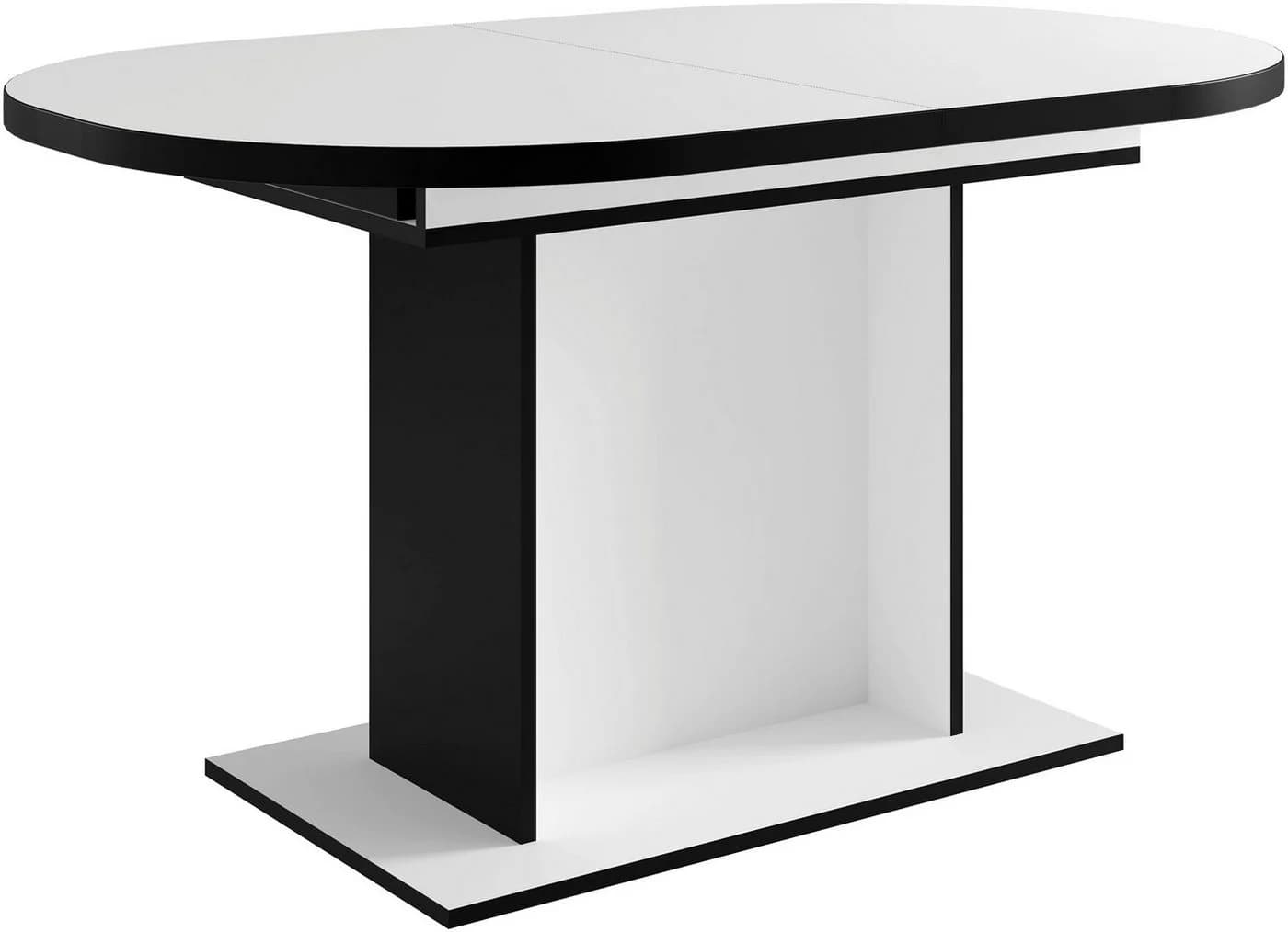 Esstisch OTTO HOME Basel Ausziehbar Weiß Schwarz Oval - Bild 5