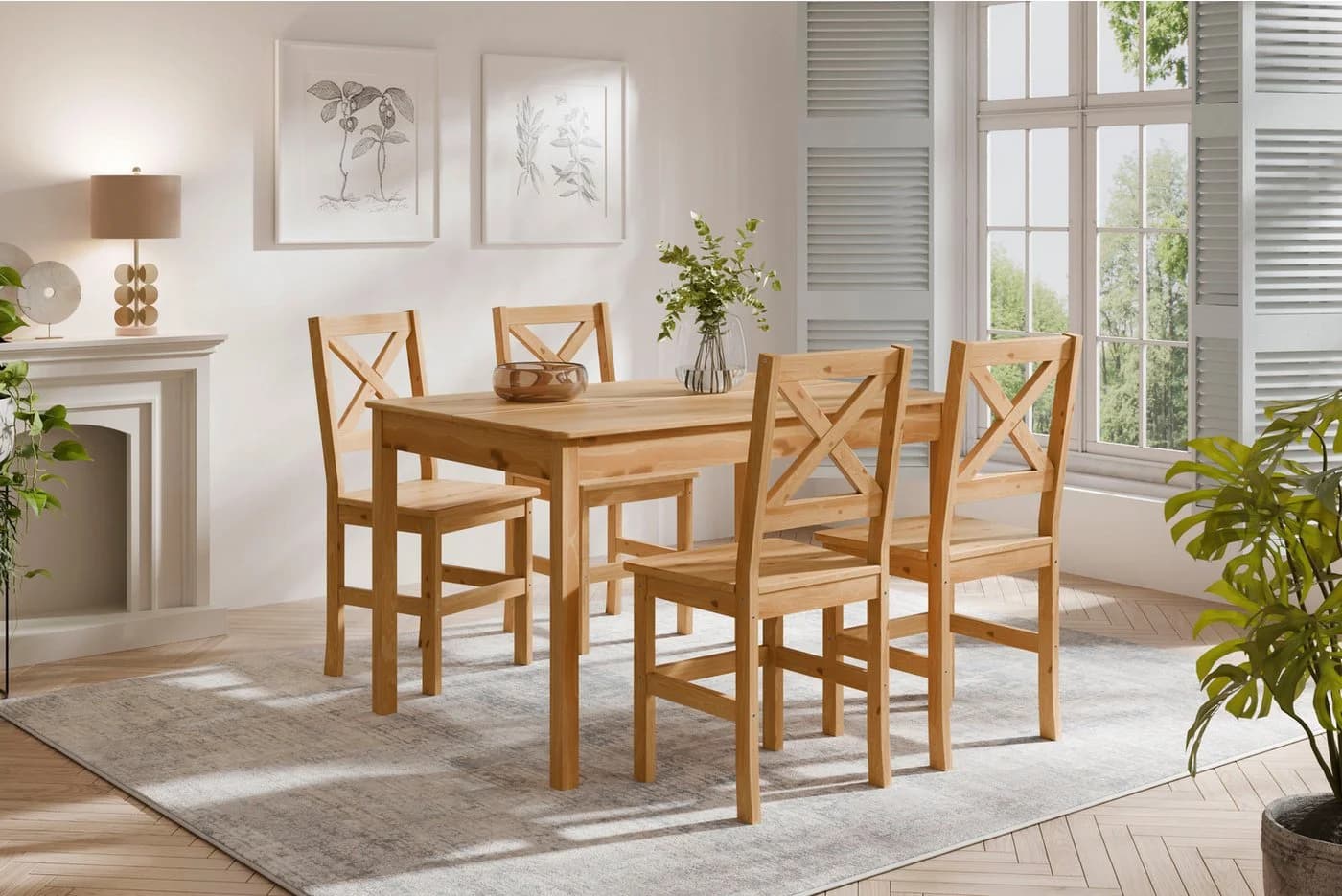Home Affaire Essgruppe Malmö Kiefer Massivholz Naturfarbig - Bild 2