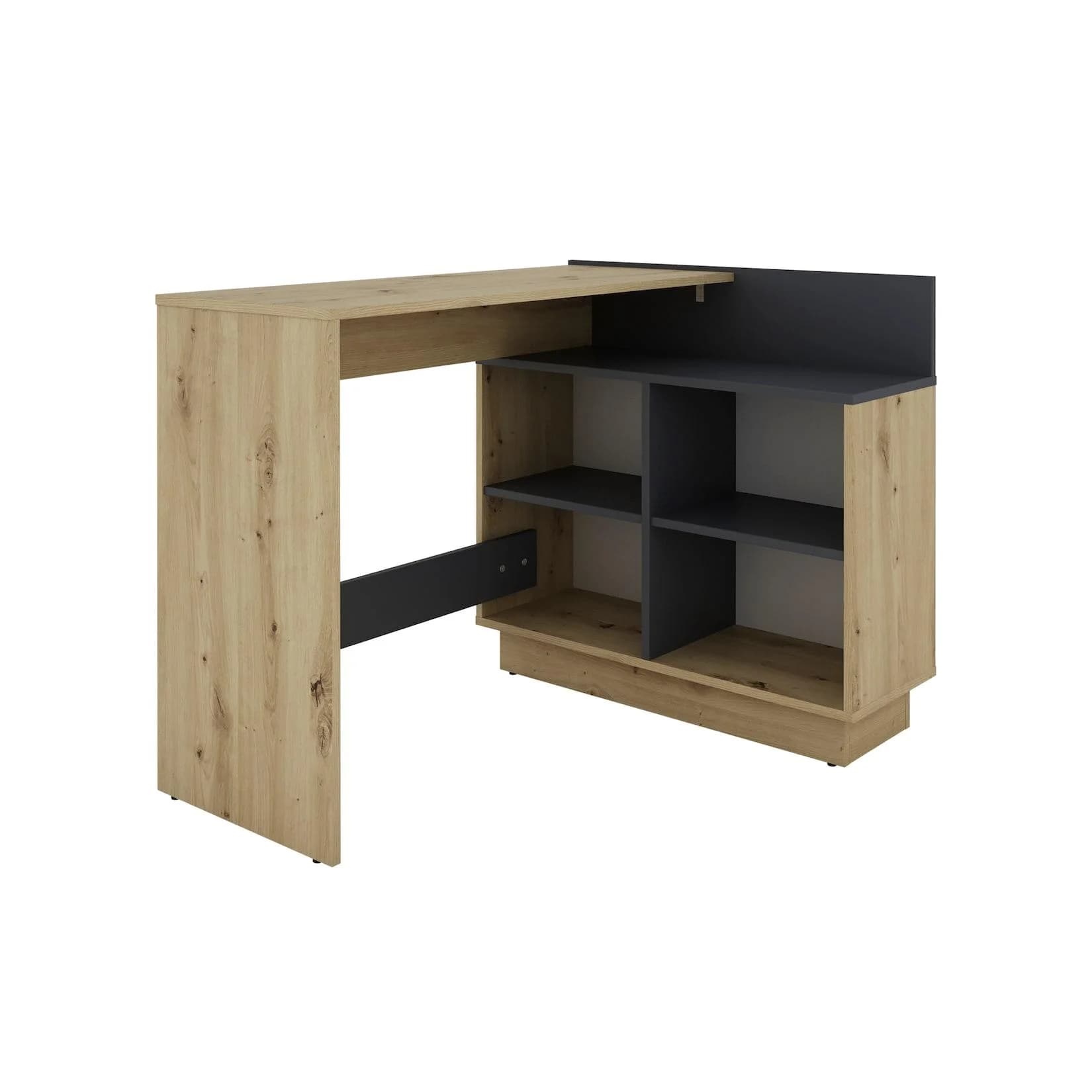 Eckschreibtisch BYLIVING Bern Artisan Eiche Graphit
