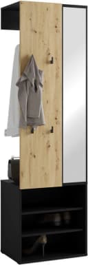 Kompaktgarderobe BYLIVING "Dielen - Set Andorra" Schwarz Eiche Bild 5
