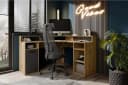 byLIVING Gamingtisch Fox Eck-Schreibtisch Modern Grau Braun Bild 1