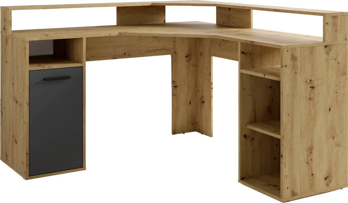 byLIVING Gamingtisch Fox Eck-Schreibtisch Modern Grau Braun - Bild 5