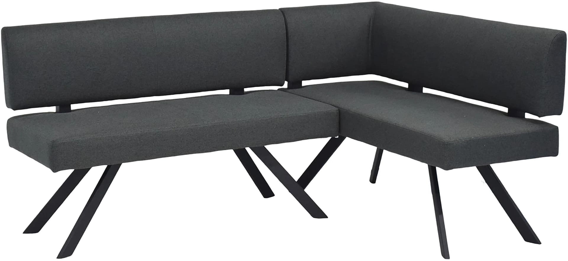 BYLIVING Eckbank TORONTO 3-Sitzer Stahl Webstoff