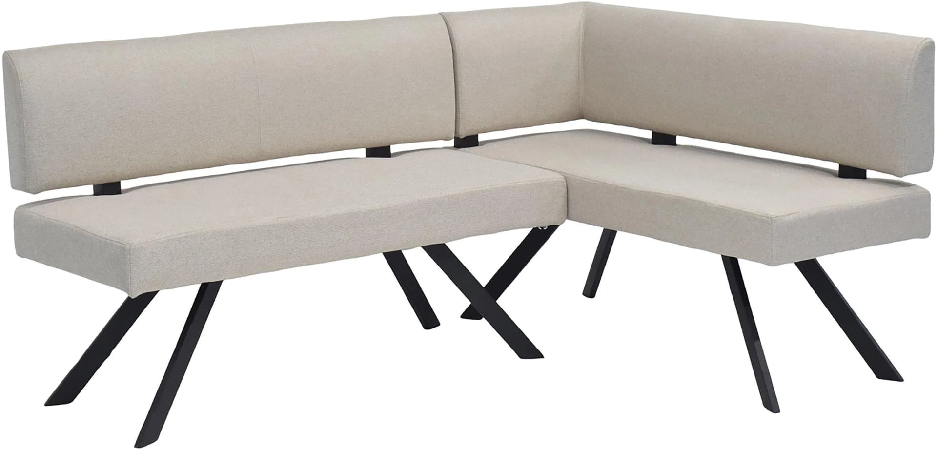 BYLIVING Eckbank TORONTO Taupe/Schwarz mit Stahlgestell