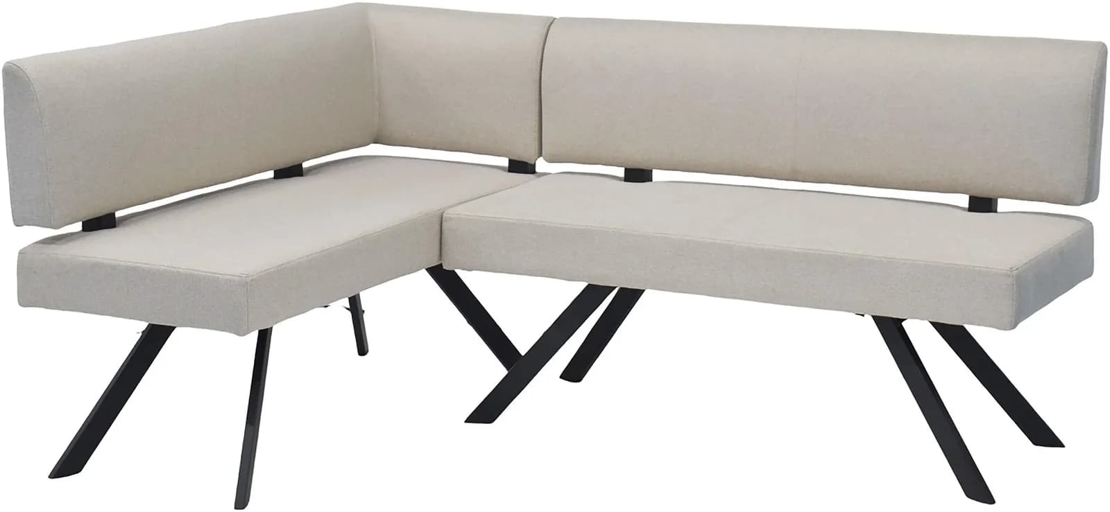 BYLIVING Eckbank TORONTO Taupe Schwarz 3-Sitzer