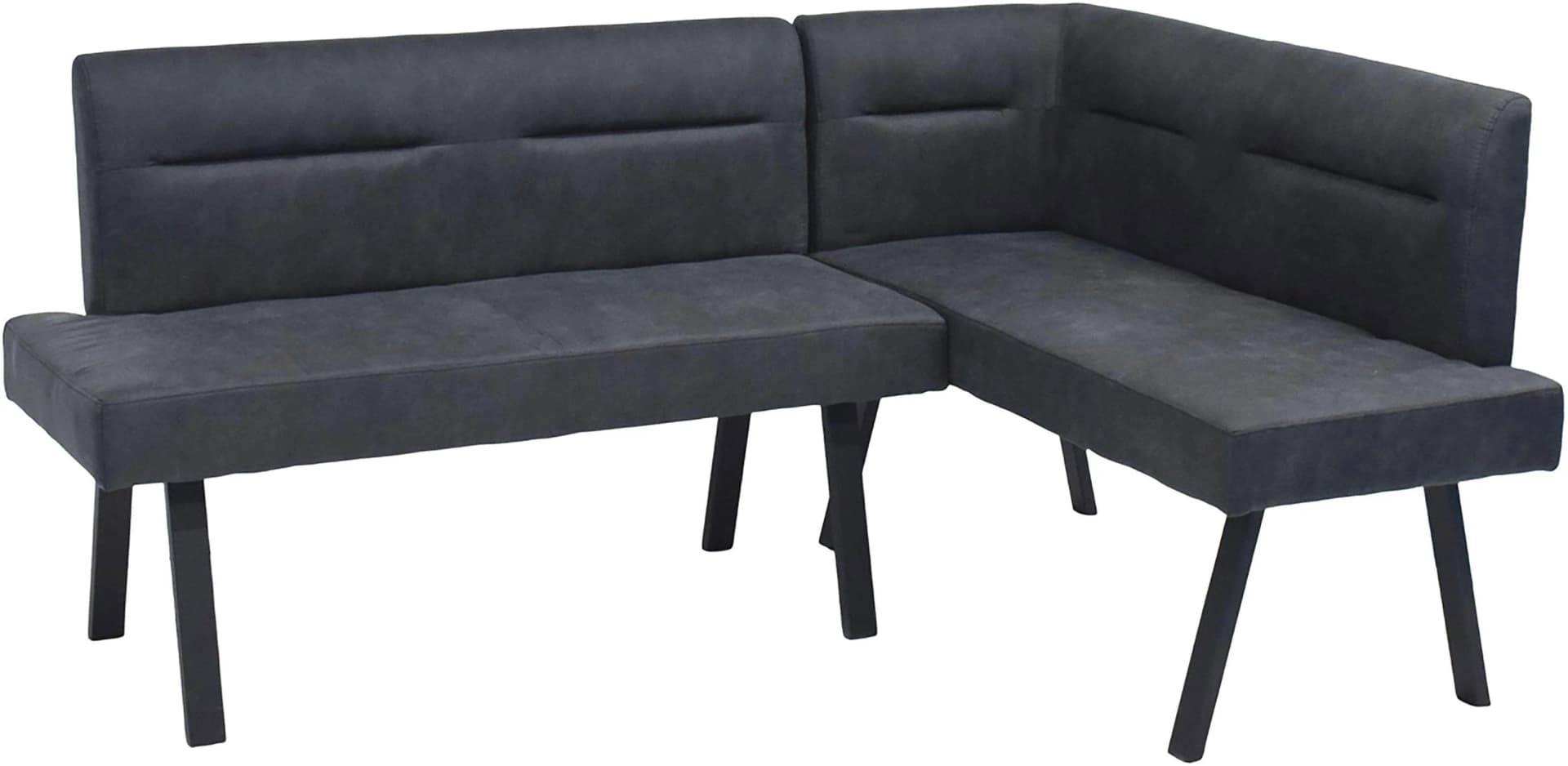 BYLIVING Eckbank MONTREAL Anthrazit Schwarz Stahl Microfaser