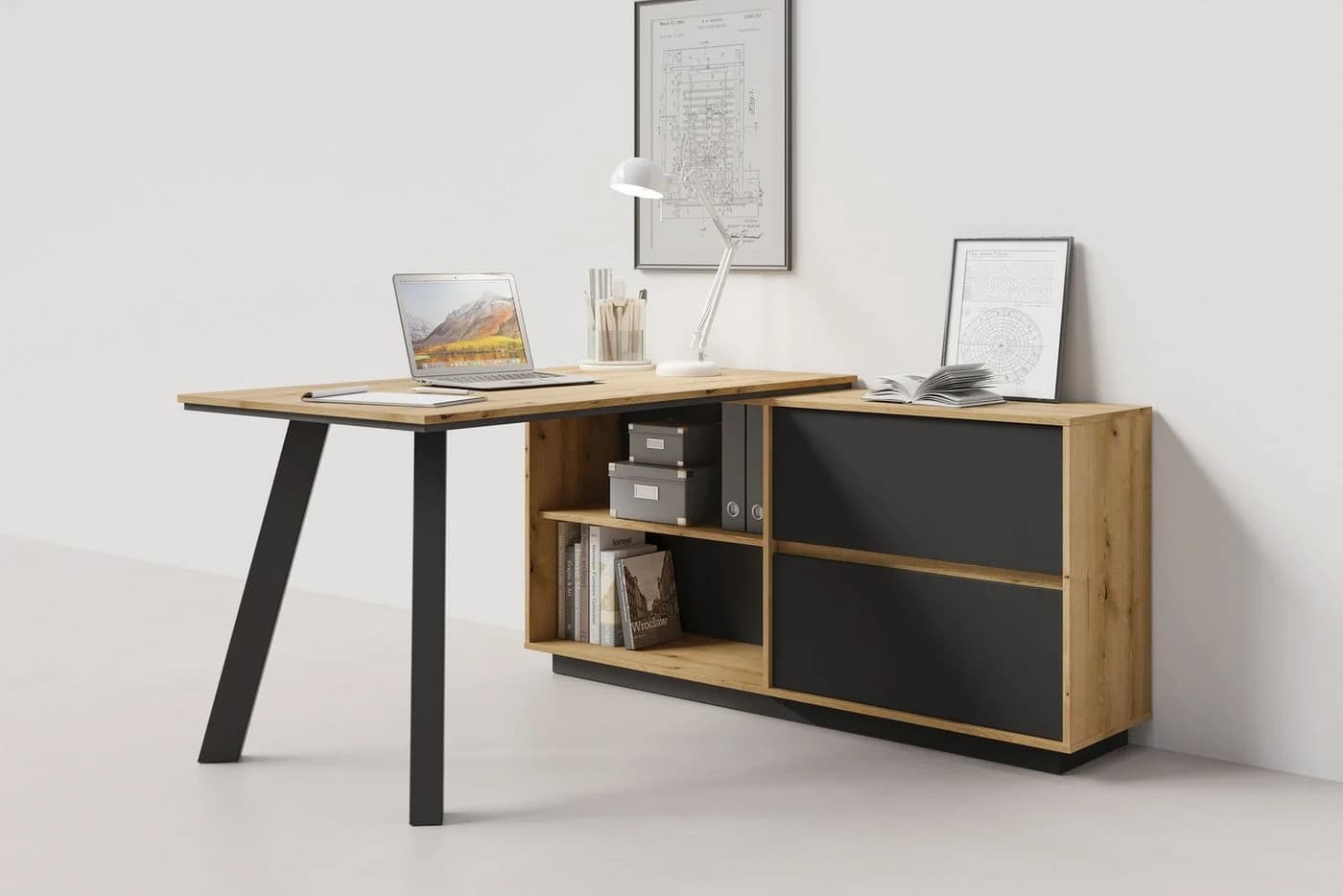 byLIVING Schreibtisch TALOS Eckschreibtisch L-Form Eiche Braun - Bild 2