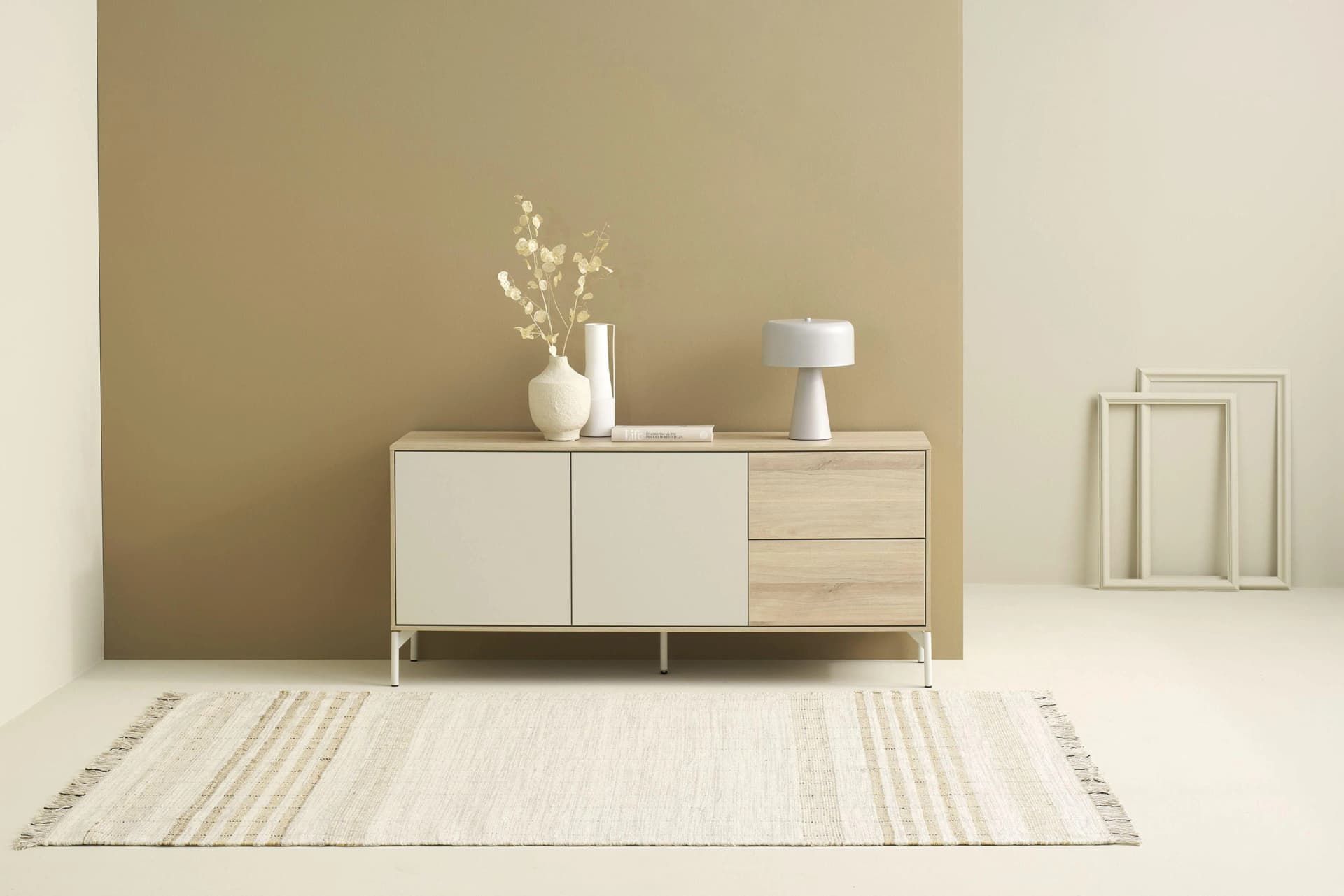 Schöner Wohnen Kollektion Sideboard LABOE Eichefarbig Bianco Hell
