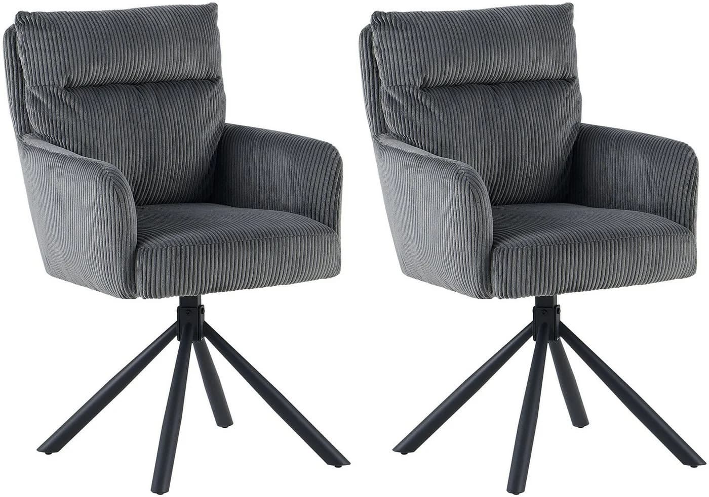OTTO HOME Esszimmerstuhl Justin Dunkelgrau Metall