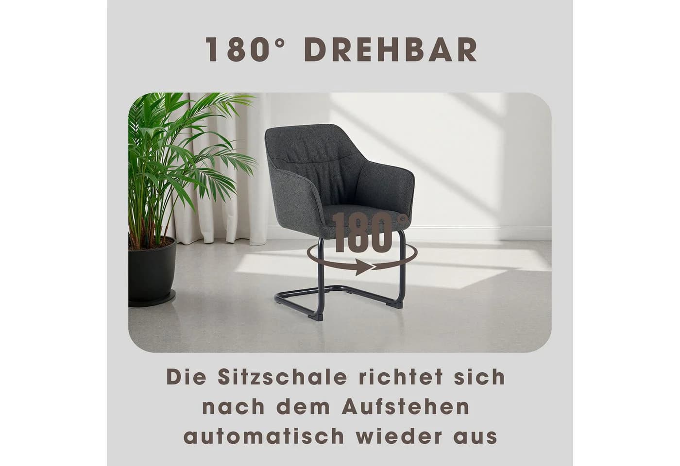Freischwinger OTTO HOME "Elba" Anthrazit Schwarz - Bild 3