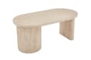 byLIVING Esstisch KAVALA Oval Keramikoptik Travertine Modernes Säulengestell Bild 2