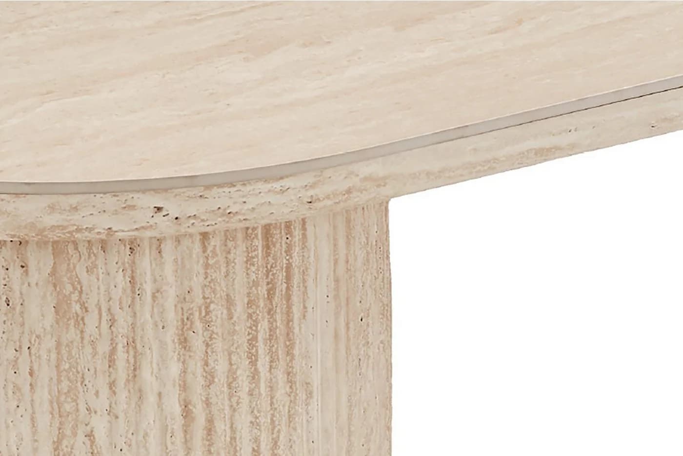 byLIVING Esstisch KAVALA Oval Keramikoptik Travertine Modernes Säulengestell - Bild 4