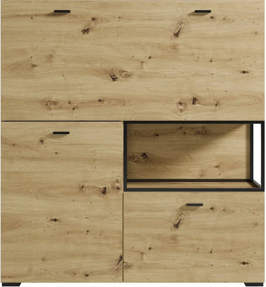 byLIVING Sekretär FRAME Artisan Eiche/Schwarz mit Klappfunktion - Bild 5