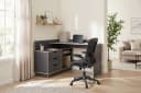 byLIVING Eckschreibtisch Bexley Grau mit Stauraum Bild 1