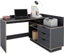 byLIVING Eckschreibtisch Bexley Grau mit Stauraum Bild 5