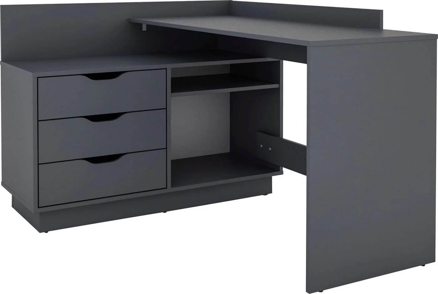 OTTO home Eckschreibtisch Bexley Grau mit Stauraum - Bild 2