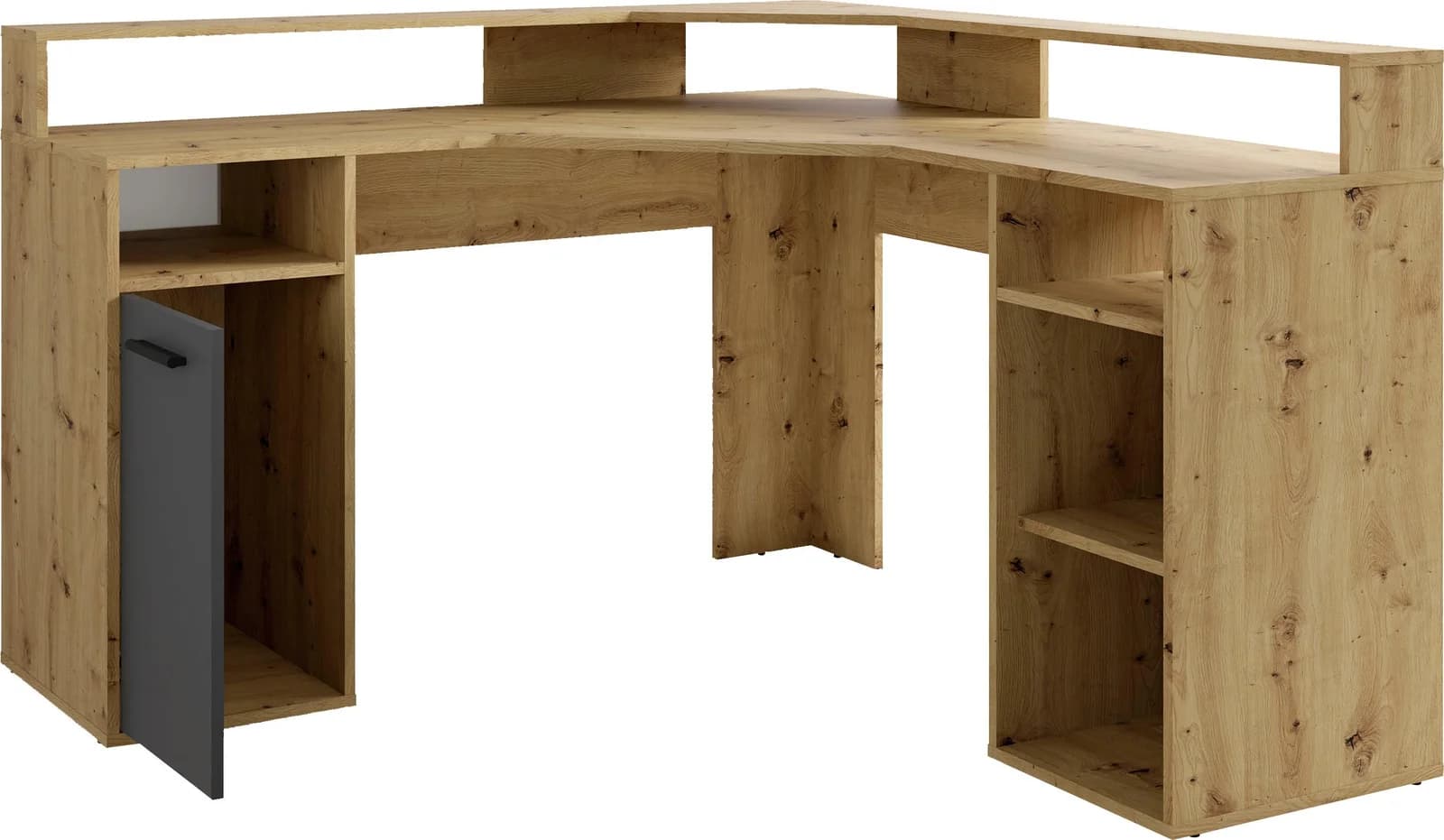 BYLIVING Gamingtisch Fox Eck-Schreibtisch grau/anthrazit