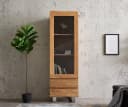 DELIFE Vitrine Live-Edge Akazie Natur 1 Tür 2 Schubladen Massivholz Bild 3