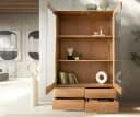 DELIFE Vitrine Live-Edge Akazie Massiv mit Schubladen Bild 5