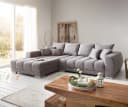 DELIFE Ecksofa Josea Mikrofaser Steingrau Recamiere links Bild 2