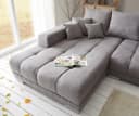 DELIFE Ecksofa Josea Mikrofaser Steingrau Recamiere links Bild 5