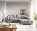 DELIFE Ecksofa Josea Steingrau Mikrofaser Recamiere rechts Bild 1