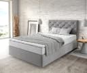 DELIFE Boxspringbett Dream-Great Grau Mikrofaser mit Matratze und Topper Bild 2